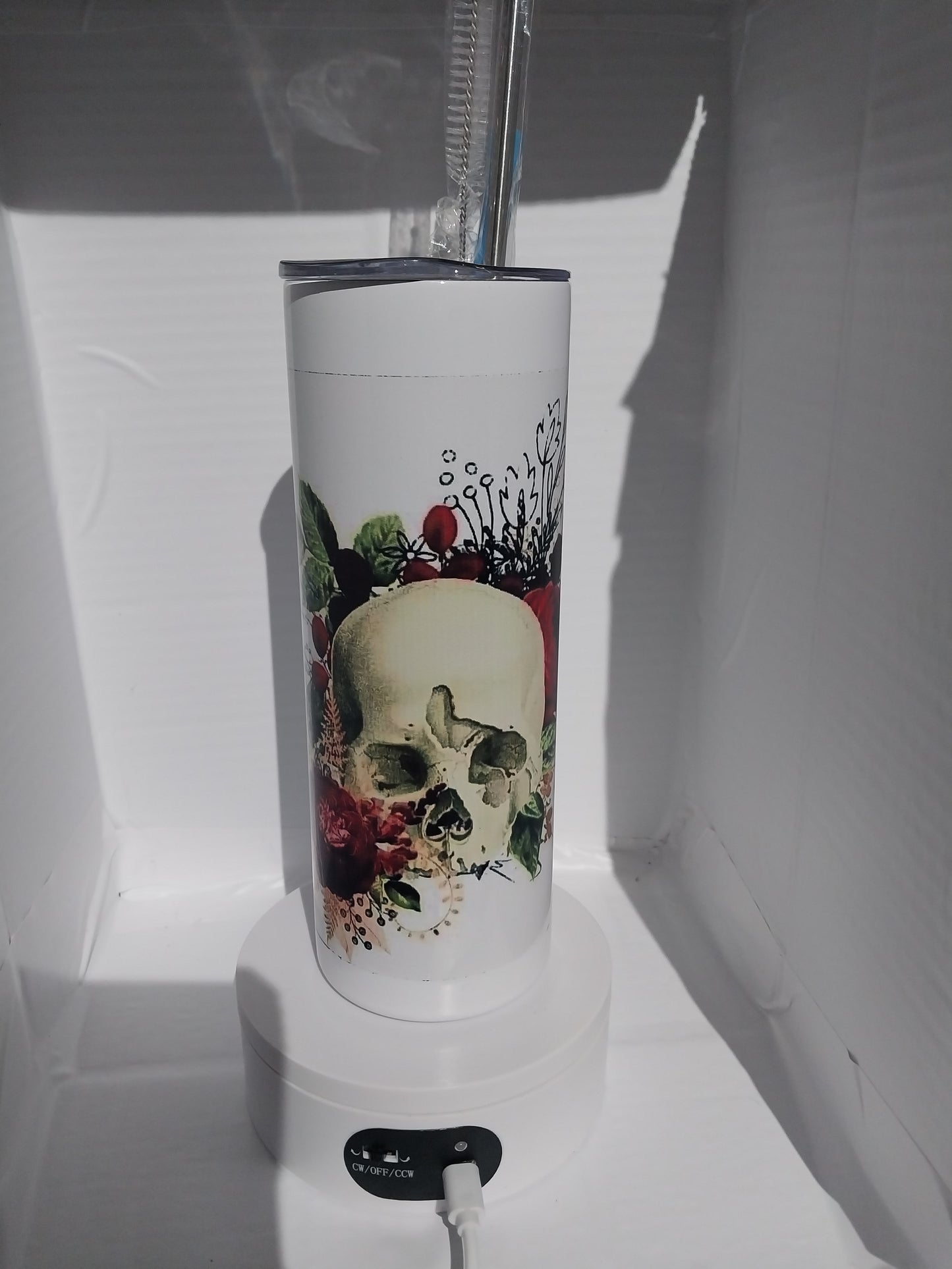Tasse Thermique Skull with flowers de 20 onz.